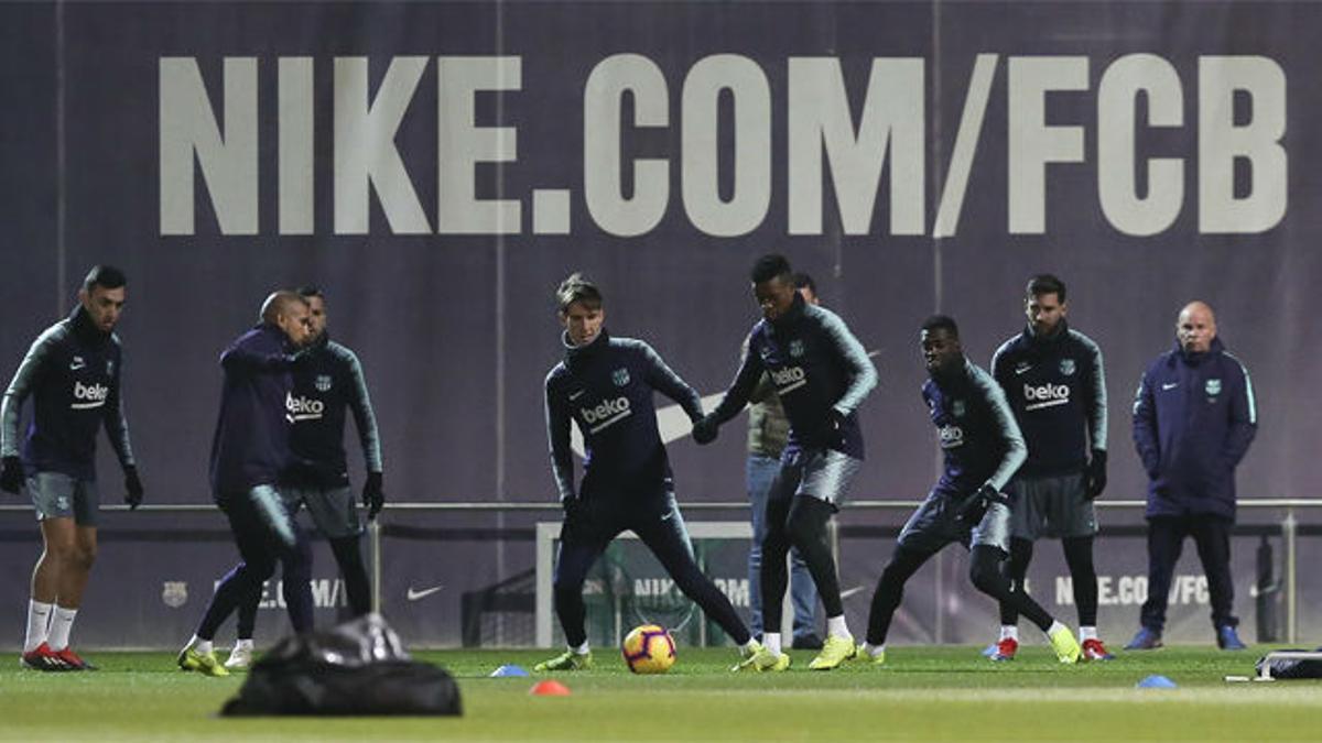 Último entrenamiento del Barça antes de recibir al Villarreal