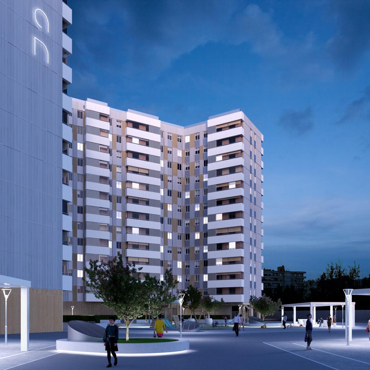 Recreación de la nueva fachada del edificio de Kasan.