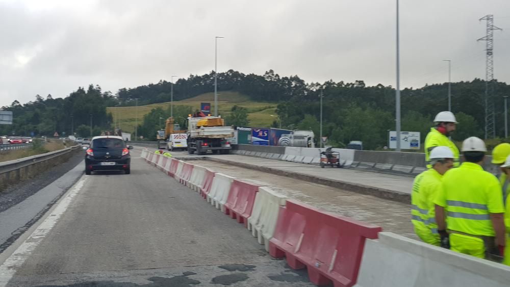 Obras en la autopista "Y" a la altura del Montico