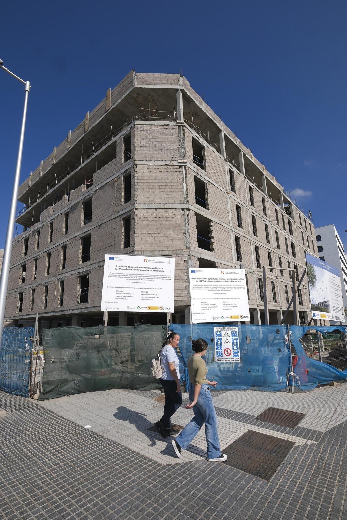 Viviendas de alquiler asequible en obras en la capital grancanaria.