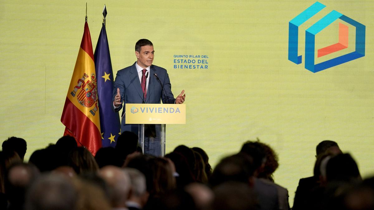 Pedro Sánchez, presidente del Gobierno, clausura el foro 'Vivienda: quinto pilar del Estado del bienestar’