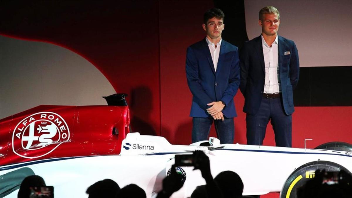 Charles Leclerc y Marcus Ericsson, pilotos de Alfa Romeo-Sauber