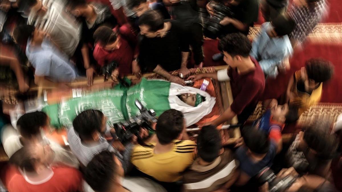 Entierro de uno de los fallecidos en Gaza.