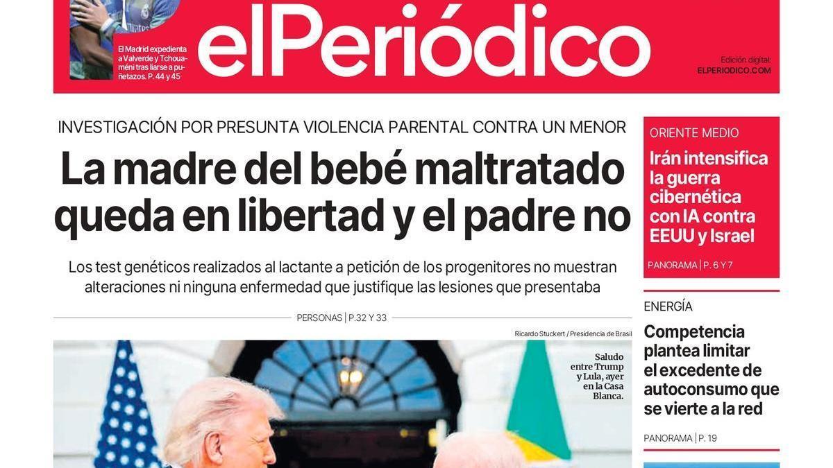 La portada de EL PERIÓDICO del 8 de mayo de 2026