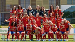 Las futbolistas de la selección española posan antes de la Eurocopa
