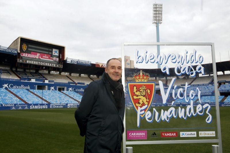 Presentación del nuevo técnico del Real Zaragoza, Víctor Fernández