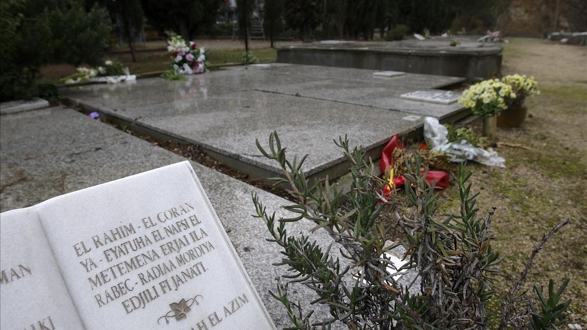 Zona para musulmanes habilitada en el cementerio de Collserola.  