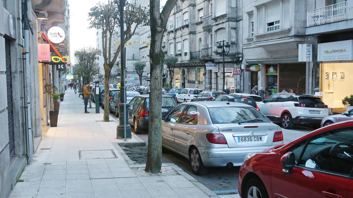 Vista de la calle Ecuador en Vigo.