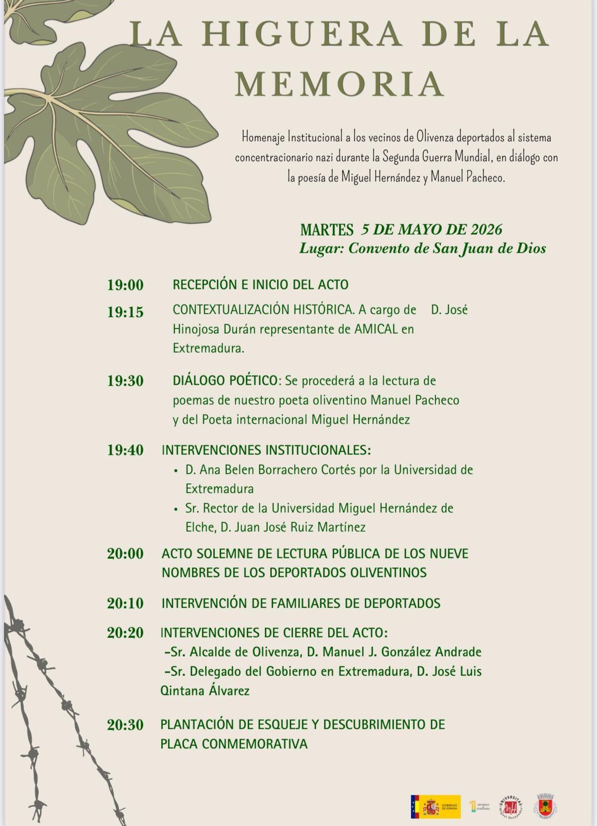 Programa de 'La higuera de ma memoria'.