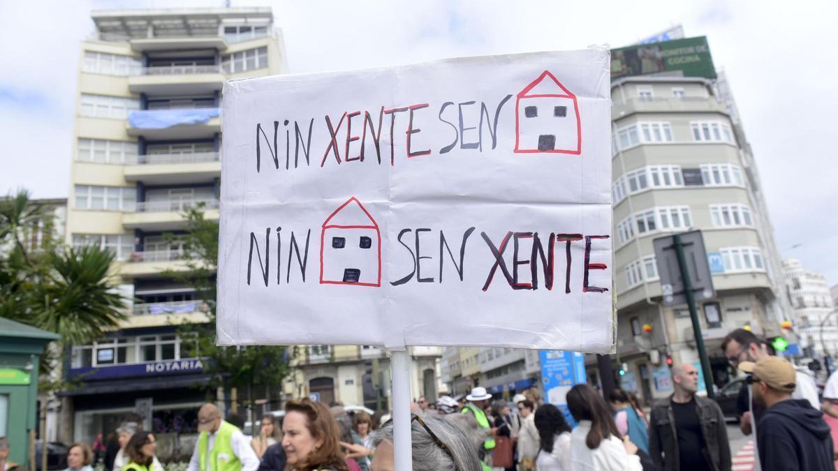 Manifestación por la crisis de la vivienda este sábado en A Coruña.