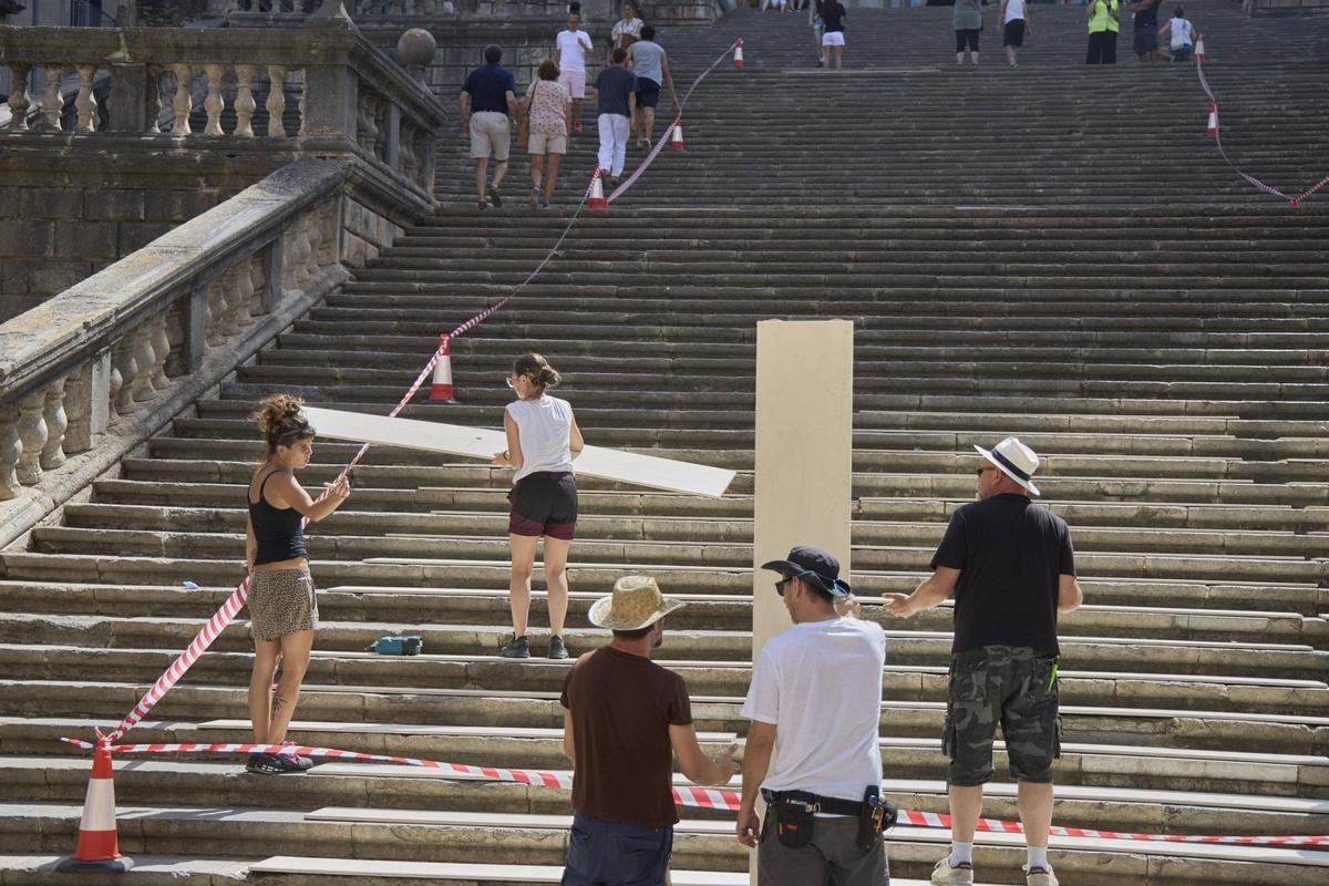 Les imatges dels preparatius per al rodatge d''Enredados' a Girona