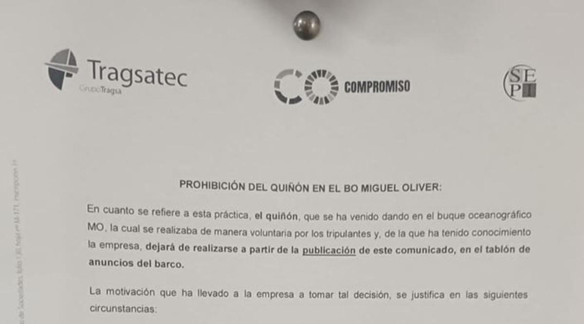 Extracto del comunicado de Tragsatec