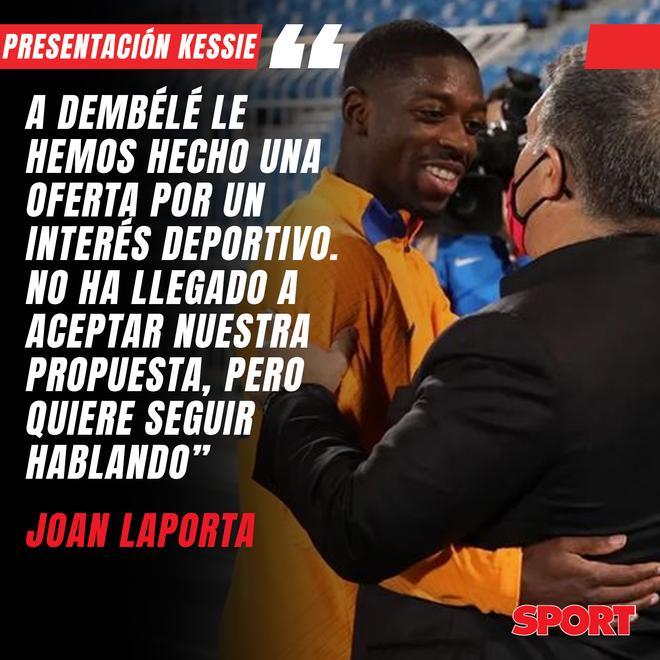 Laporta confirmó que el Barça había presentado una nueva oferta a Dembélé