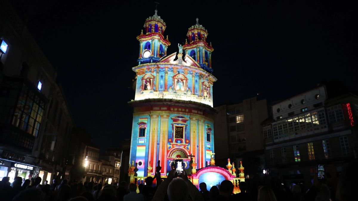 Espectáculo de iluminación de la Peregrina a cargo de Patrice Warrener