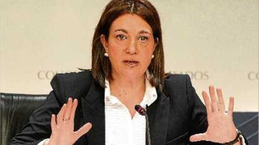 La portaveu del PSOE al Congrés, Soraya Rodríguez, ahir, durant una roda de premsa.