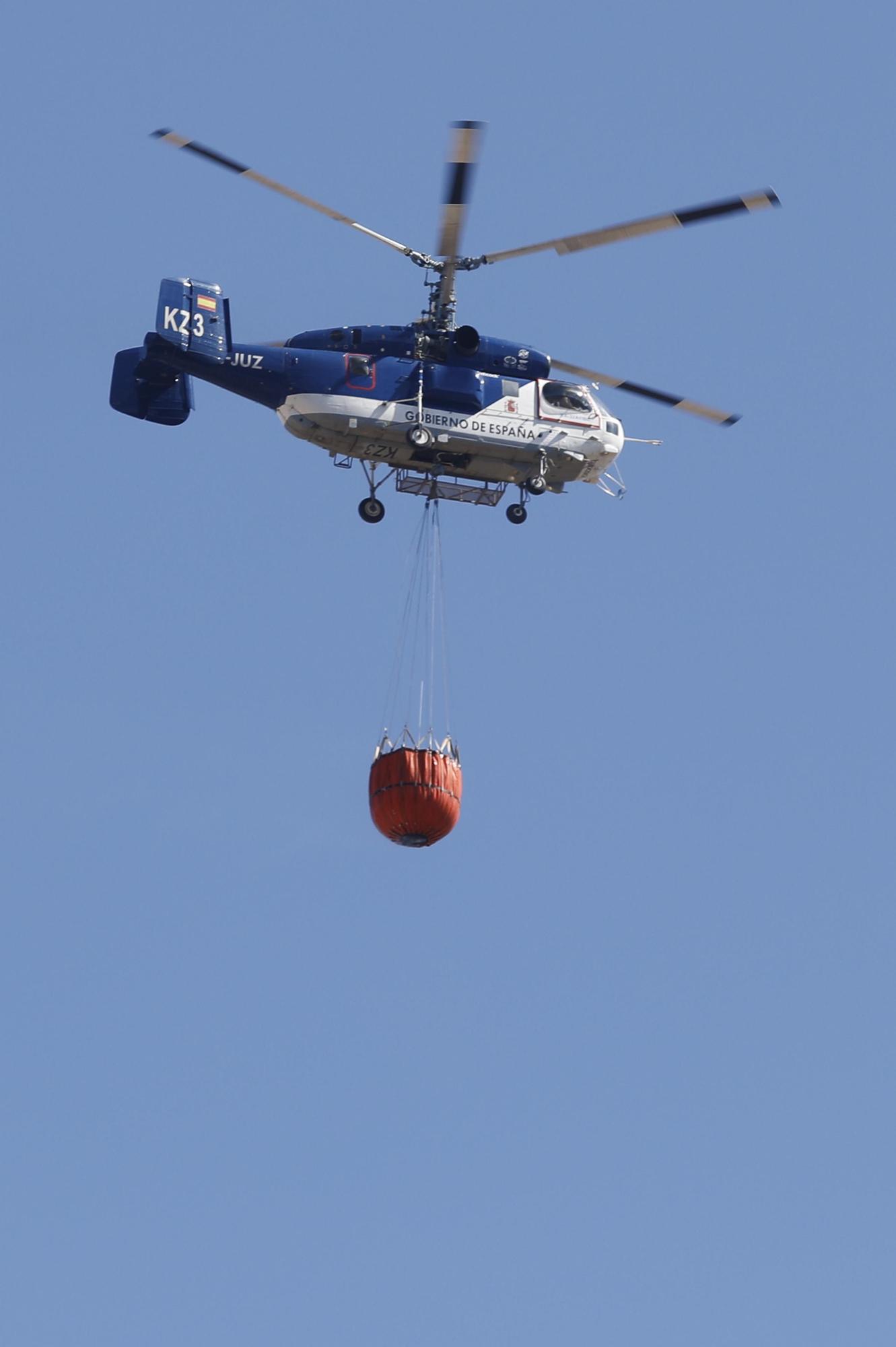 Treballs d'extinció i els danys de l'incendi de Llançà