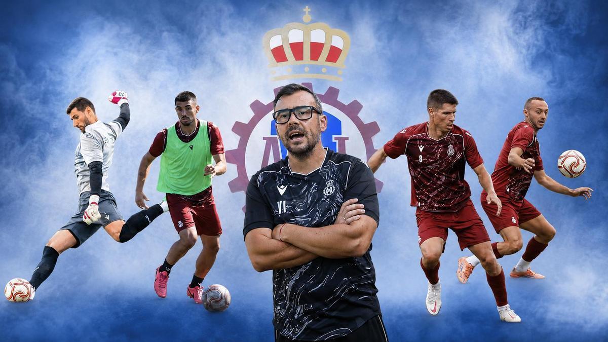 Por la izquierda, Álvaro Ratón, Mángel, Yago Iglesias, Abelenda y Santamaría.