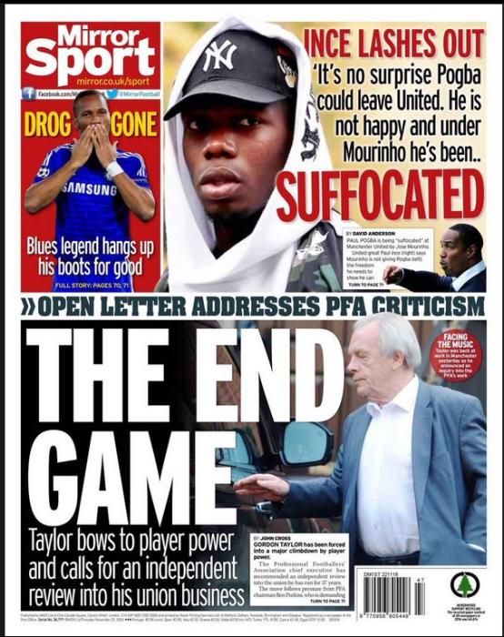 Portada MIRROR SPORT jueves 22 noviembre 2018