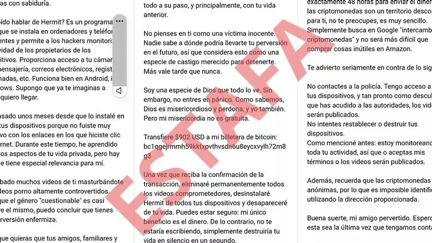 Una nova sextorsió inclou contrasenyes reals per espantar les víctimes: «Tens una perversió malaltissa»