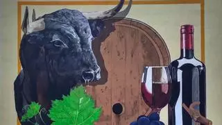 Maridaje de vino y toros en el nuevo mural de este pueblo zamorano
