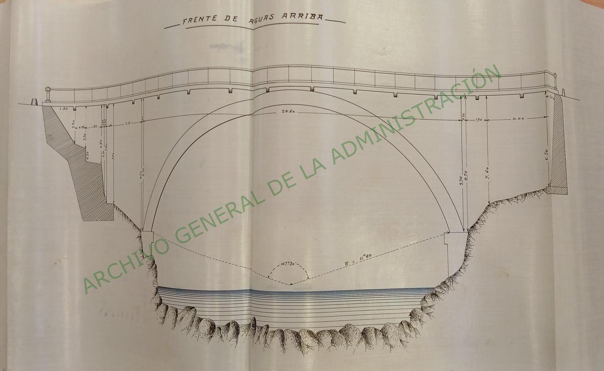Plano del puente de 1915 del Archivo General de la Administración.