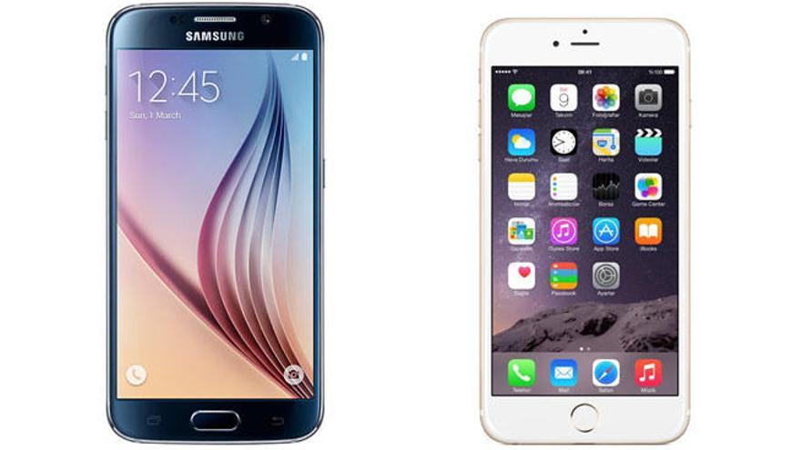 El Samsung Galaxy S6 y el iPhone 6S.