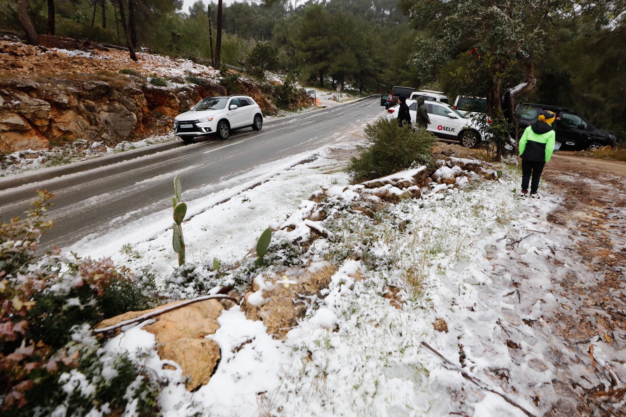 Galería de imágenes de la nieve por la borrasca Juliette en Ibiza