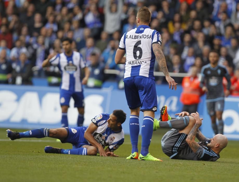 FARO recopila las mejores imágenes del encuentro de Riazor en el que los celestes se impusieron por la mínima a los deportivistas gracias a un gol de Iago Aspas