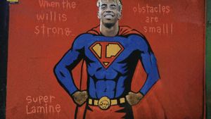 El mural de Lamine Yamal, del artista TV Boy, en el barrio de Gràcia