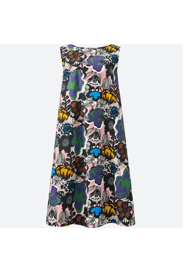 Vestido sin mangas con print floral