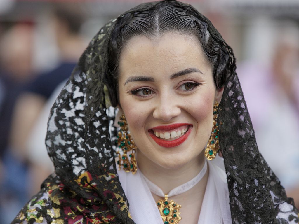 Ofrenda de flores a la Virgen de la Fuensanta en Murcia