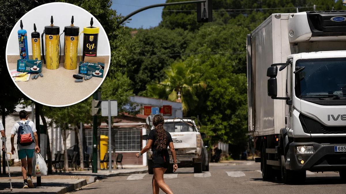 La Guardia Civil detiene a dos personas por suministrar 'gas de la risa' durante la feria de Trassierra.