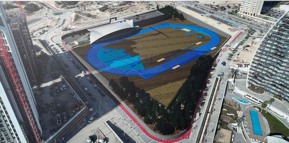 El diseño de la nueva pista de atletismo de Benidorm.
