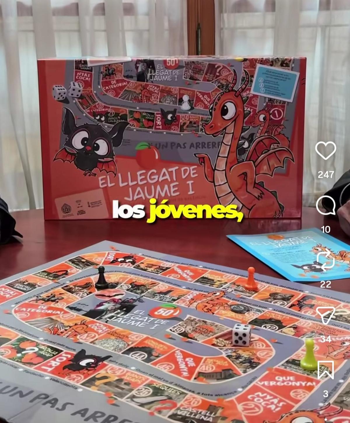 Foto del juego de mesa sobre 'El Llegat de Jaume I'.