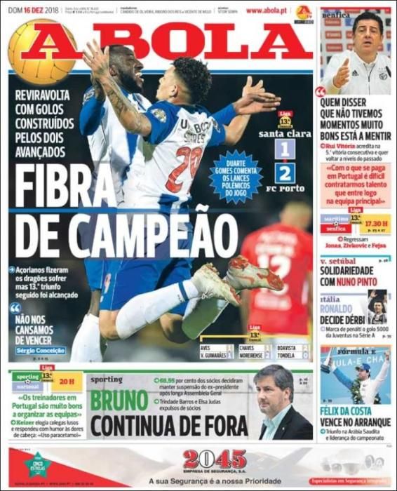 Portada A BOLA domingo 16 diciembre 2018