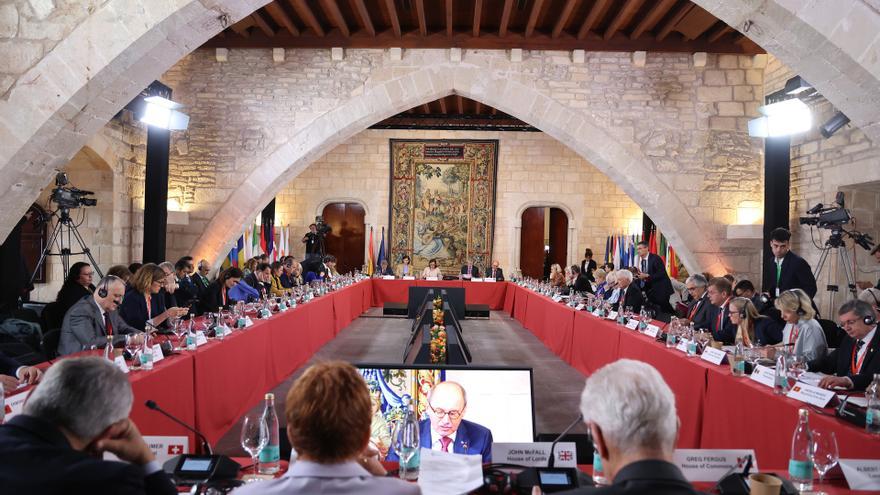 Vista general durante la segunda sesión de la Conferencia de Presidentes de Parlamento de la Unión Europea, a 23 de abril de 2024, en Palma de Mallorca, Mallorca, Baleares (España).