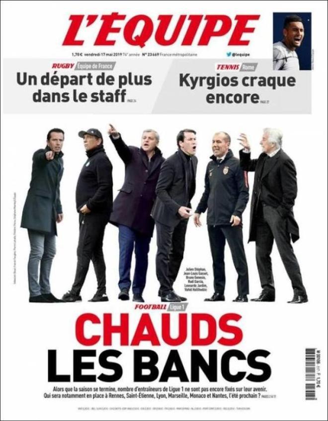 Portada LEquipe del 17 de mayo de 2019