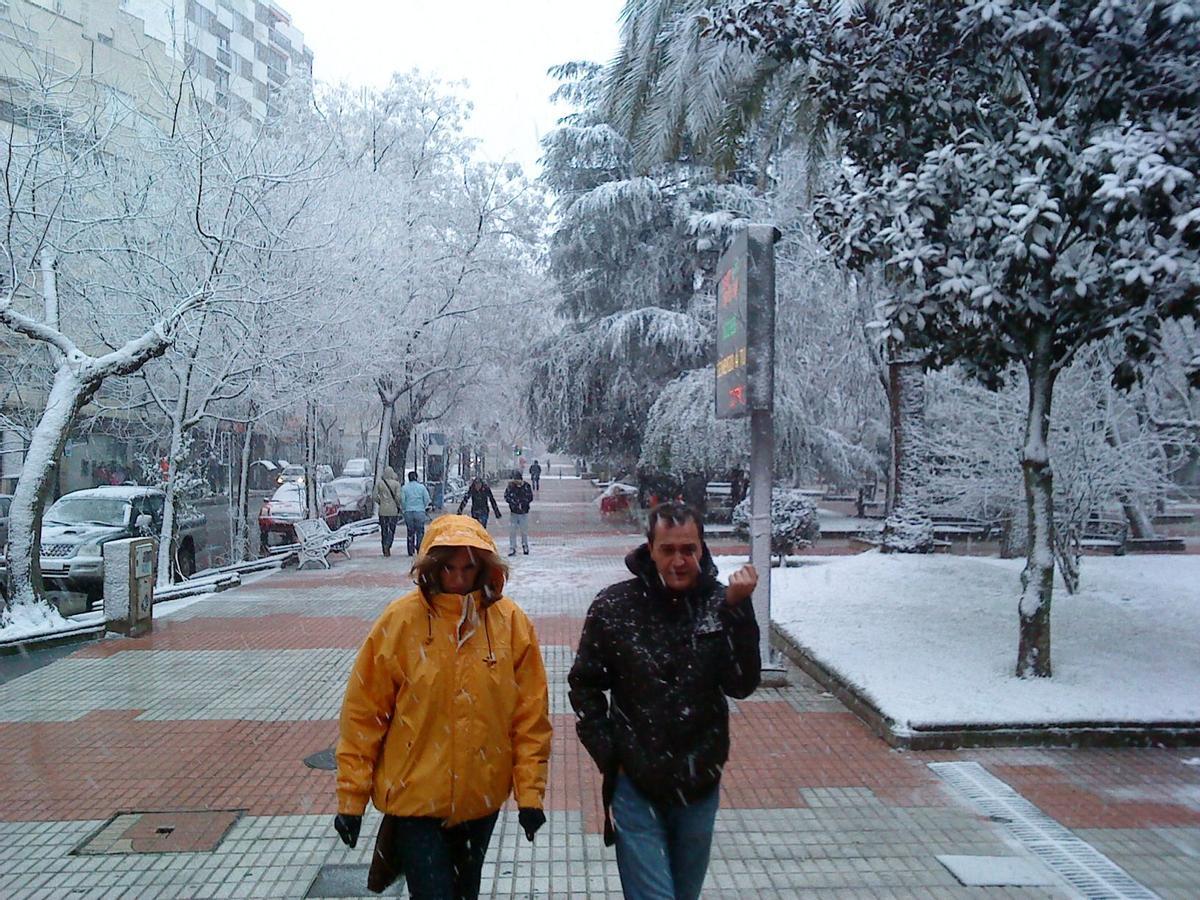 Así fue la nevada que tiñó Extremadura de blanco hace 15 años