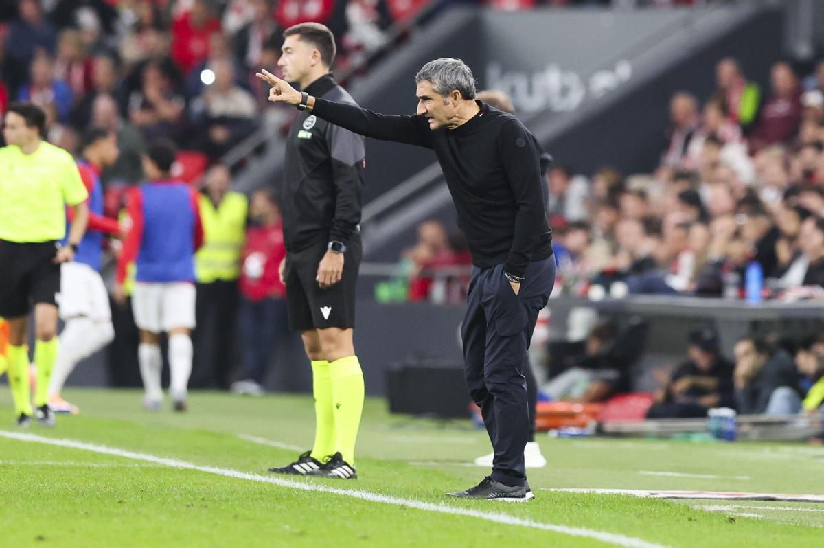 Valverde, dando instrucciones contra el Mallorca