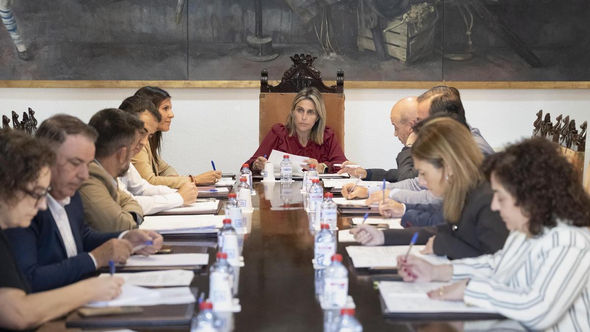 Marta Barrachina presidiendo este martes la junta de Gobierno de la Diputación.