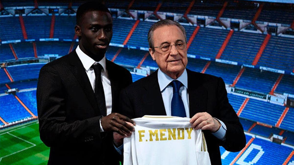 Florentino presentó a Mendy en el palco del Bernabéu