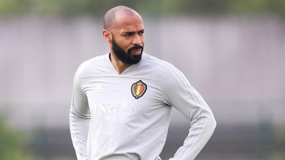 Thierry Henry durante un entrenamiento de la selección de Bélgica