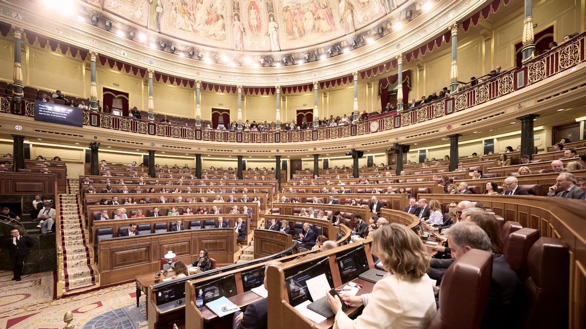 Un moment de la sessió plenària del Congrés dels Diputats d'aquest dimecres.