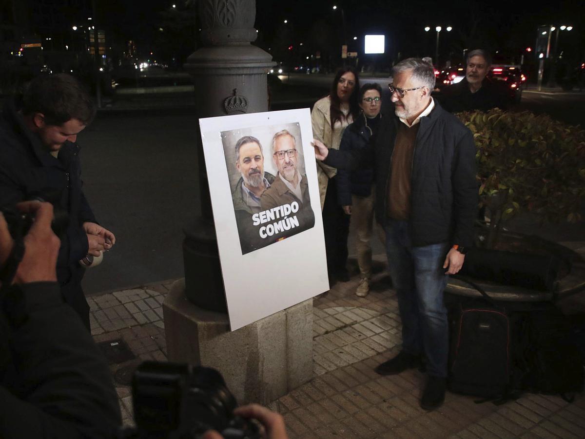 El candidato de Vox a consejero delegado, Carlos Pollán, ayer en León.