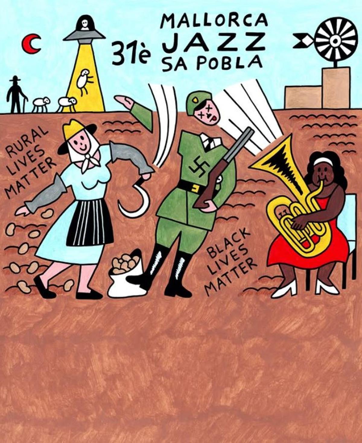 Das von Lluïsa Febrer gestaltete Plakat für das Jazz Festival in Sa Pobla.