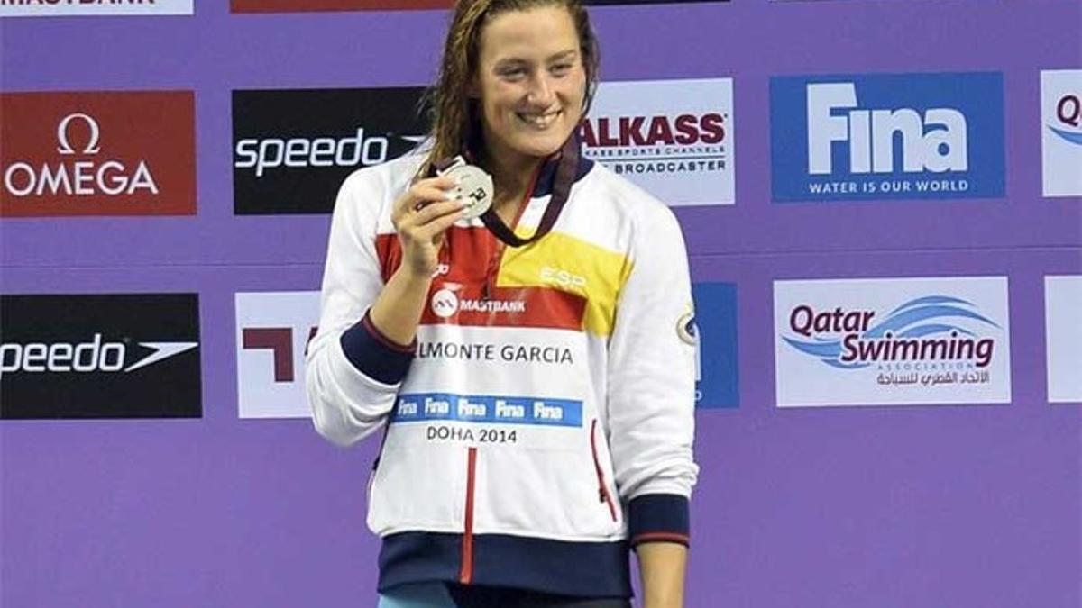 Belmonte con la medalla de plata de los 400 libres