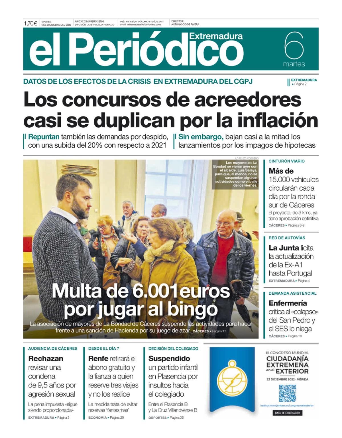 Consulta la portada correspondiente al día 6 de diciembre de 2022