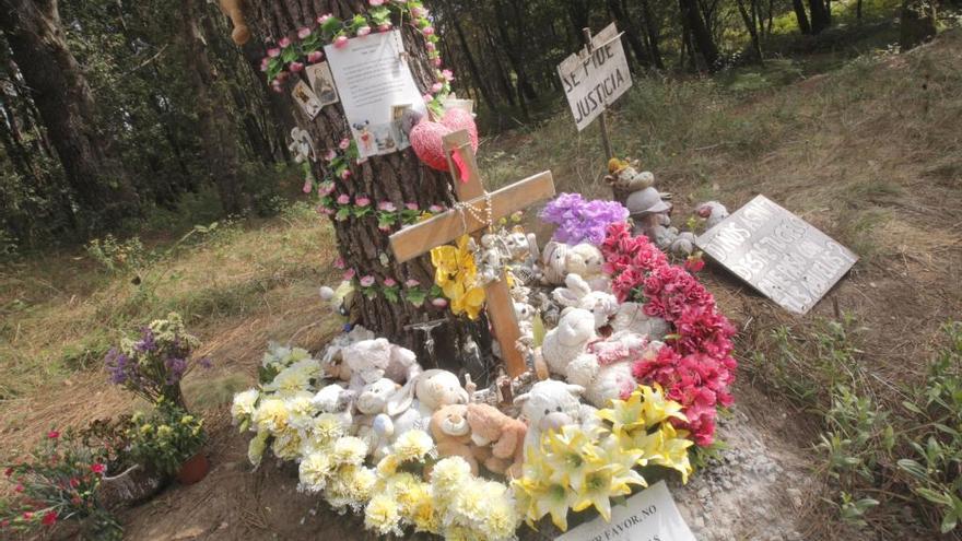 Flores en el lugar donde apareció el cadáver de la menor