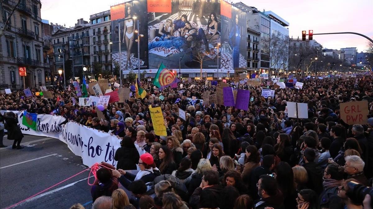 Manifestación feminista el 8M, Día de la Mujer.