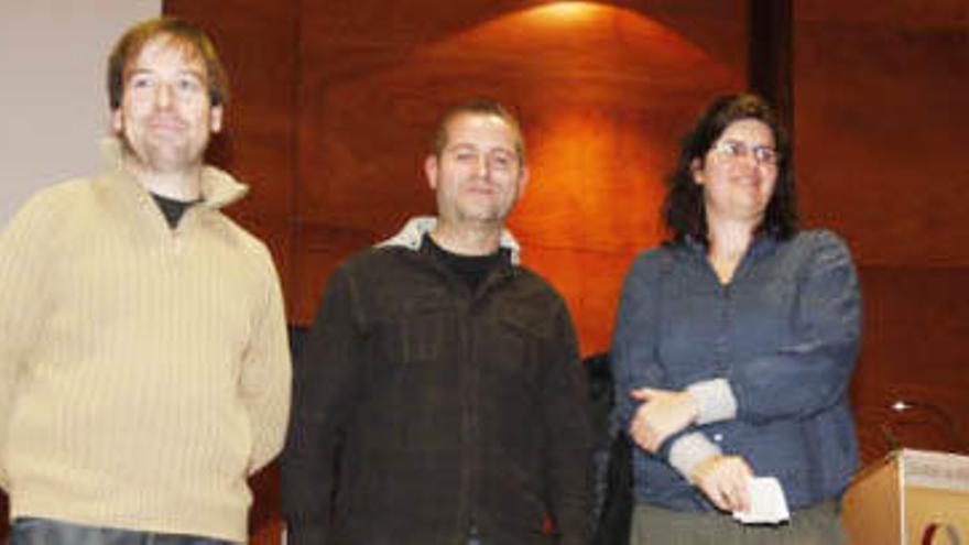 Lucas Marí, Alfonso Molina y la directora del Parc Natural, Paula Goberna.